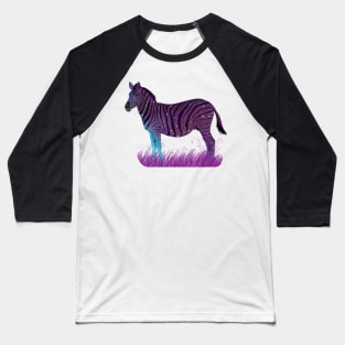 Purple Galaxy Zebra Baseball T-Shirt